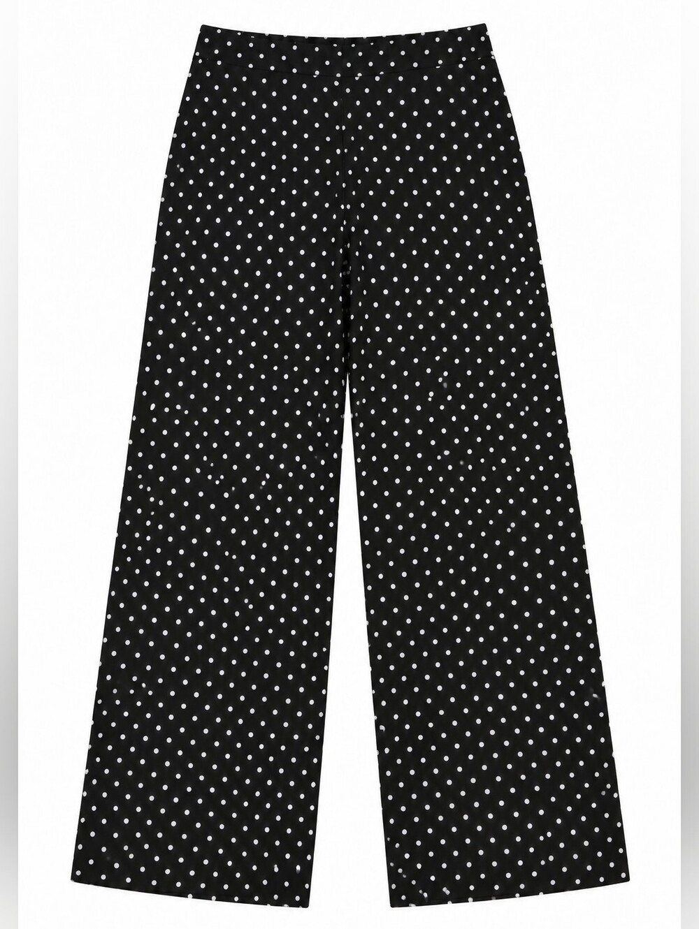 Adrienne Vittadini Black Wide-Leg Polka Dot Pants